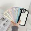 Estilo Ins Caja Transparente de Ola Grande Adecuada para Apple 17Pro 13/14 Airbag Anti-Caída Dos en Uno Caja para Teléfono Móvil Se 15