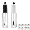 Botella de vidrio redonda transparente para esmalte de uñas de 3 ml Contenedor cuadrado para esmalte de uñas de 10 ml Botella vacía dividida para pegamento de uñas de 15 ml