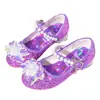 Sapatos de Cristal Brilhantes para Crianças, Sapatos de Salto Alto para Meninas, Sapatos de Princesa Kuromi da Moda para Menininhas, Sapatos de Couro para Bebês