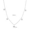 Conjunto de Collar de Estrella de Cinco Puntas Luna Piedra Blanca Hebilla Multiajustable para Mujer Joyería Ins Europea y Americana Zirconia Boda Collar