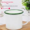 Caneca de Água Esmaltada Enrolada 9cm Pote de Chá Esmaltado Caneca Estilo Camping Caneca Esmaltada Nostálgica Retrô para Exterior com Desenho e Impressão
