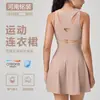 Estilo Novo Transfronteiriço com Bojo Fixo Outdoor Antibacteriano Vestido Feminino Tênis Roupa Esportiva Justa Costas Bonitas Fitness Yoga