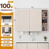 Gabinete de Espelho Feng Shui Embutido para Banheiro Montado na Parede Luz de Beleza Inteligente Desembaçador com Tomada para Secador de Cabelo Porta-Lenços