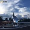 Adornos de ballena azul de acero inoxidable para jardín, parque, hotel, zoológico, piscina, centro comercial, sala de maquetas, esculturas decorativas para exteriores.