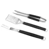 Juego de tres piezas para barbacoa transfronteriza: tenedor, pala, pinza y juego de herramientas.
