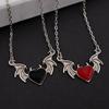 Comércio exterior transfronteiriço Amazon Gothic Black Necklace Black/Red Heart Wing Necklace Jewelry Factory Outlet