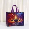 Bolsa de tela no tejida india Diwali transfronteriza, bolsa de mano grande para fiesta, regalo, bolsa impermeable laminada para llevar