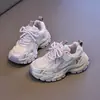 Zapatos de Papá Nuevos para Niñas Primavera y Otoño 2026, Tenis de Malla Transpirable, Zapatos Casuales de Suela Gruesa con Velcro para Niños Mayores