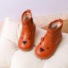 Botas de Cuero Lindas para Niñas 2024 Otoño e Invierno Nuevos Zapatos Cálidos de Algodón con Forro Polar para Bebé Bota de Princesa para Bebé Niña Niños