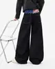Pantalones vaqueros de pierna ancha de color original estilo callejero americano cyberpunk para hombre y mujer, holgados y versátiles, corte limpio, pantalones largos de tacto de alta gama