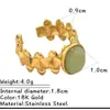 Anillos Europeos y Americanos de Acero de Titanio Incrustados con Joyería de Piedra Natural, Lujo Ligero, Anillos Abiertos Versátiles y de Alta Gama de Acero Inoxidable para Mujer Que No Se Desvanecen