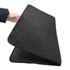 Alfombrilla para arena de gato supergrande con filtro de doble capa, bandeja para arena antisalpicaduras y control de arena, alfombrilla con velcro de forma especial.