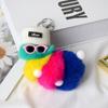 Pelo de Coelho Rex Sintético Fofo Lagarta Chaveiro de Carro Pingente Plush Inseto Boneco Pingente de Bolsa Presente
