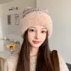 Gorro de pelúcia de alta qualidade estilo coreano para mulheres, outono e inverno de 2026, circunferência da cabeça grande, chapéu slouchy retrô, faz o rosto parecer menor, chapéu quente