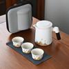 Conjunto de Chá de Viagem Qianli Mountain para Separação de Chá Bule Copo Expresso Conjunto de Cerâmica Armazenamento de Bule Presente