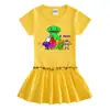 Verano 2023 Nuevo Ropa Infantil Coreana Vestido de Manga Corta Falda Delgada Plegada para Bebé de Media Manga