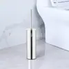 Cepillo de Inodoro de Acero Inoxidable Enchufable para Comercio Electrónico Transfronterizo, Desmontable y Lavable, Doble Uso Montado en Pared y de Pie, Cepillo de Limpieza Largo
