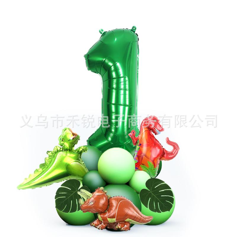 21pcs恐龙32寸绿色数字立柱1