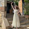 Vestido de Gasa con Estampado, de Tirantes, Casual, Simple, Elegante, Dulce, Rejuvenecedor, Refrescante, Moda de Verano 2026
