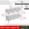 Caja de Mermelada Inclinada de Doble Capa 6/1 Tienda de Té con Leche Rejillas de Polvo de Fruta Rejillas de Condimentos Caja de Mermelada con Tapa Estante para Tienda de Té con Leche Ingredientes Pequeños