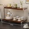 Prateleira de Armazenamento para Mesa de Escritório Armazenamento para Sala de Estar Doméstico Mesa de Centro de Mesa Prateleira de Balcão Multicamadas Prateleira para Mesa de Jantar da Cozinha Prateleira para Copos de Água