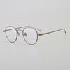 Óculos de Miopia Retro Oval em Titânio Puro para Homens e Mulheres, Design Japonês Mo-Mod03, Podem Ser Equipados com Lentes de Prescrição Anti-Luz Azul