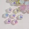 Cuentas de Estrella de Cinco Puntas Coloridas Galaxia Recubiertas de UV Acrílicas Cadena para Teléfono Móvil Colgante Collar Accesorios de Joyería Hechos a Mano con Cuentas para DIY