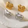 Estilo INS design borboleta flor oca treliça anel de aço inoxidável PVD banhado a ouro real 18K moda personalizada jóias de mão