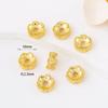 Miçangas Espaçadoras Flor de Seis Pétalas Banhadas a Ouro Real 18K com Conservação de Cor e Furos Horizontais, Miçangas Banhadas a Ouro com Conservação de Cor, Miçangas Soltas, Acessórios para Pulseira DIY D139