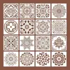 Modelo de Pintura Vazada Mandala Transfronteiriça Padrão Retrô PET Pintura Spray Graffiti Diário Rastreamento Régua Plástica