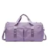 Venda por atacado sapatos secos e molhados separação esportes mulheres yoga fitness bag grande capacidade bolsa de treinamento esportivo LOGO