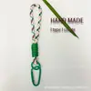 [Em estoque na fábrica] Cordão de nylon trançado à mão multicolorido com mosquetão durável, corda para chaves, acessório anti-perda para bolsa