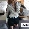 Nuevo Suéter Cardigan de Punto con Bloques de Color y Rayas, Cuello en V, Delgado, Simple, Estilo Coreano, para Mujer, Otoño Temprano