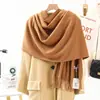 Bufanda de Tacto Lana Cachemir Otoño e Invierno Bufanda Versátil de Color Sólido Bufanda de Invierno para Mujer de Alta Gama Imitación Cachemir Venta al por Mayor