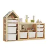 Gabinete de Almacenamiento de Juguetes para Habitación Infantil Combinación de Gabinete con Pizarra Magnética de Madera Maciza Gabinete de Almacenamiento y Organización Multicapa