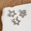 Colgante Casual de Aleación con Circonita Incrustada de Estrella de Cinco Puntas Colgante DIY Collar Pulsera Aretes Aretes Accesorios de Joyería