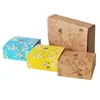 Impresión a Color de Fábrica Tarjeta Blanca Papel Kraft Caja de Regalo para Alimentos Crujiente de Yema de Huevo Pastel de Luna Caja de Embalaje Vintage con Flores y Pájaros