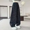 Pantalones Anchos con Estampado de Estrellas para Niñas, Estilo Primavera y Otoño, Pantalones Largos Casuales Sueltos para Niños Mayores, Pantalones de Algodón Modernos y con Estilo