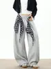 Calça Cargo Xadrez Pesada Masculina Inverno High Street Hip-Hop Dança Calças Tendência Marca Esportiva Casual Calças Compridas