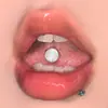 Laser Estrela Branca Piercing na Língua Anel na Língua com Rosca Externa de Aço Inoxidável Nova Joia para Piercing Joias para Língua Fabricante Venda Direta Atacado