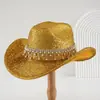 Sombreros de Alta Gama Cepillados Populares Transfronterizos para Hombres y Mujeres, Pedrería de Lujo de Colores con Colgantes de Perlas, Sombreros para Niñas para Fiestas y Compromisos