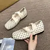 Bailarinas de punta cuadrada con lunares y aumento de altura interior para mujer, nueva colección de otoño 2026, zapatos Mary Jane de estilo francés para combinar con vestidos