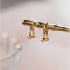 Pendientes Elegantes Casuales Nuevo Producto de Plata de Ley S925 Cuentas Redondas Pendientes Lisos de Plata para Mujer Cuentas Cortas de Plata Versátiles para Uso Diario