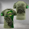 Camiseta de hombre Brasil 2023 Soldado brasileño bandera militar Camiseta impresa en 3D verano camiseta corta top Halloween