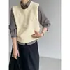 Chaleco de Punto Decorado con Flor de Margarita 3D Jiangzuo para Mujer 26 Principios de Otoño Sin Mangas Cuello Redondo Top 60040