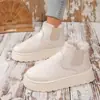 Comercio exterior talla extra botas de nieve de suela gruesa mujer 2025 invierno nuevo forradas de felpa gruesas cálidas botas de nieve casuales para mujer Joker