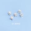Plata Pura 999 Incrustada con Diamantes, Patrón Cuadrado Flor Pequeñas Cuentas Espaciadoras, Accesorios de Joyería de Plata, Pulsera DIY de Perlas de Cristal, Espaciador de Cuentas de Flor