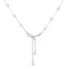 Collar de Acero de Titanio con Lazo Lujo Accesible Diseño de Nicho Ins Tendencia Versátil Elegante Cadena para Clavícula con Borla de Perla