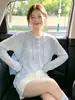 Camiseta de manga larga con capucha a rayas estilo coreano para mujer, prenda de abrigo de otoño con un diseño elegante, top holgado 13459