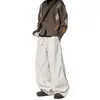 Calças Casuais Desconstruídas com Cordão para Homens 2026 Novo Estilo Calças Paraquedas de Caminhada Estilo Americano Soltas Retas Emagrecedoras Calças de Pernas Largas